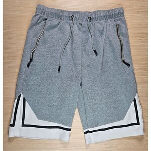 Trillnation‎ Mens Athletic Shorts Size XL Gray Elastic Stretch 11" Inseam